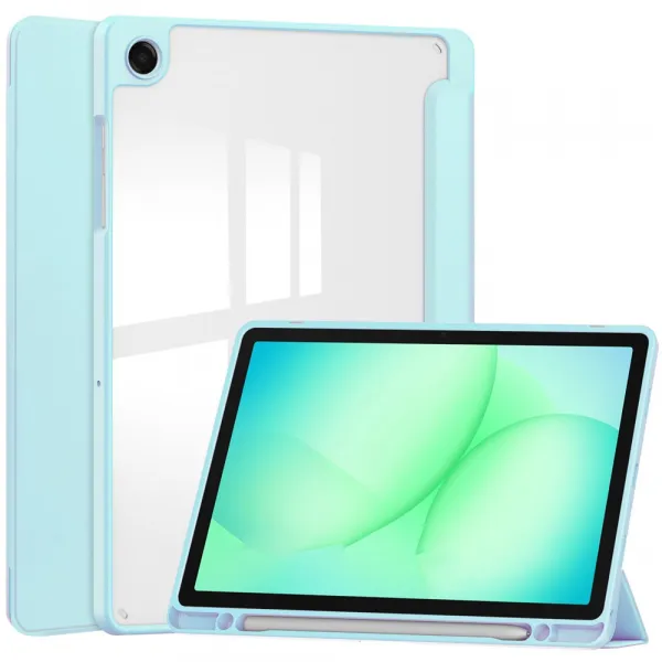 CRYSTAL Zaklápací obal pre Samsung Galaxy Tab A11+ svetlomodrý