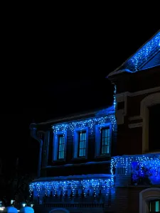 Vianočné vonkajšie svietielka, 1000LED, 54m, cencúle, FLASH, MODRÉ