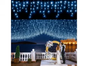 Vianočné vonkajšie svietielka, 1000LED, 54m, cencúle, FLASH, MODRÉ