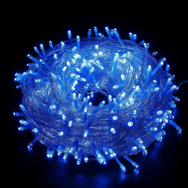 Vianočné vonkajšie svietielka, 1000LED, 54m, cencúle, FLASH, MODRÉ