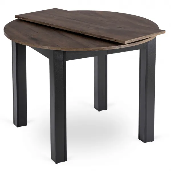 JAKS Okrúhly rozkladací stôl Harry čierny 102 - 142 cm orech
