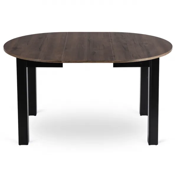 JAKS Okrúhly rozkladací stôl Harry čierny 102 - 142 cm orech