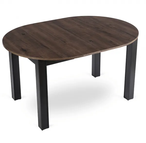 JAKS Okrúhly rozkladací stôl Harry čierny 102 - 142 cm orech