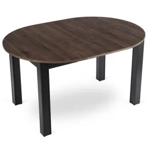 JAKS Okrúhly rozkladací stôl Harry čierny 102 - 142 cm orech