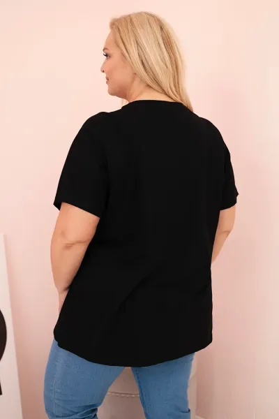 Legínovo Dámska bavlnená blúzka Plus Size s potlačou Day Dream biela + ťavia Farba: Biela, Veľkosť: UNI