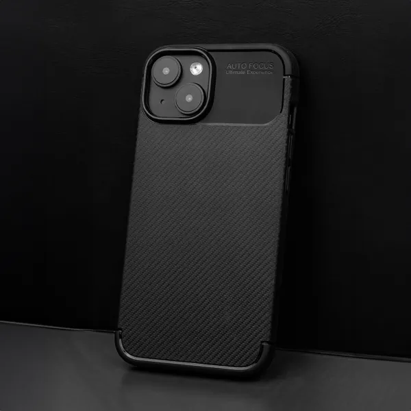 OEM Carbonový kryt pre Apple iPhone 17 Pro, Čierny