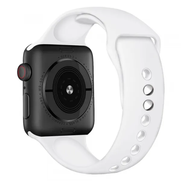 BStrap Soft Silicone remienok na Apple Watch 42/44/45mm, White (SAP008C20)