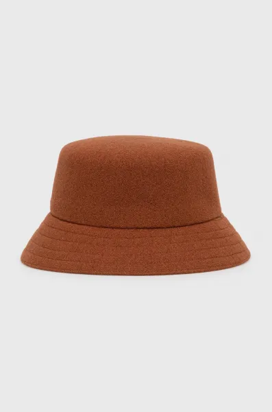 Vlnený klobúk Kangol hnedá farba, vlnený