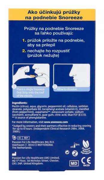 SNOREEZE PRÚŽKY NA PODNEBIE PROTI CHRÁPANIU
