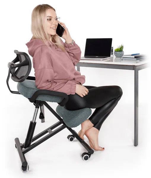 TEMPO KONDELA Ergonomická kľakačka RUFUS sivá/čierna