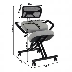 TEMPO KONDELA Ergonomická kľakačka RUFUS sivohneda Taupe/čierna