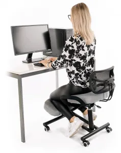 TEMPO KONDELA Ergonomická kľakačka RUFUS sivohneda Taupe/čierna