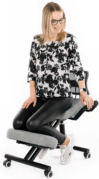 TEMPO KONDELA Ergonomická kľakačka RUFUS sivohneda Taupe/čierna