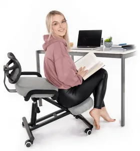 TEMPO KONDELA Ergonomická kľakačka RUFUS sivohneda Taupe/čierna