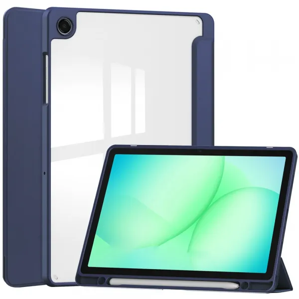 CRYSTAL Zaklápací obal pre Samsung Galaxy Tab A11+ tmavomodrý