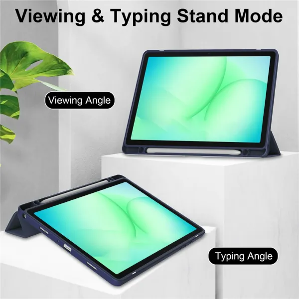 CRYSTAL Zaklápací obal pre Samsung Galaxy Tab A11+ tmavomodrý