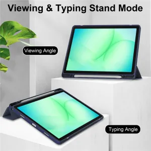CRYSTAL Zaklápací obal pre Samsung Galaxy Tab A11+ tmavomodrý