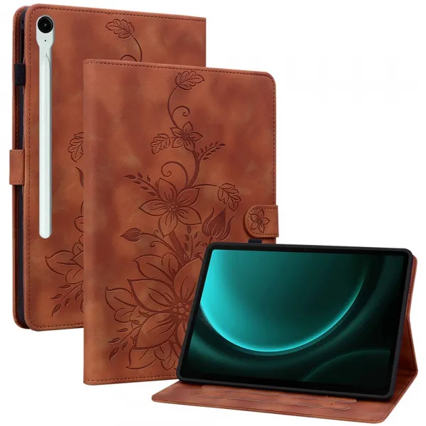 ART LILY Zaklápacie puzdro pre Samsung Galaxy Tab S9 FE / Tab S10 FE / Tab S10 Lite hnedé
