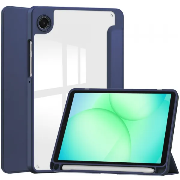 CRYSTAL Zaklápací obal pre Samsung Galaxy Tab A11 tmavomodrý