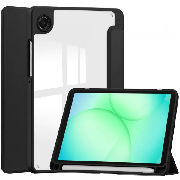 CRYSTAL Zaklápací obal pre Samsung Galaxy Tab A11 čierny