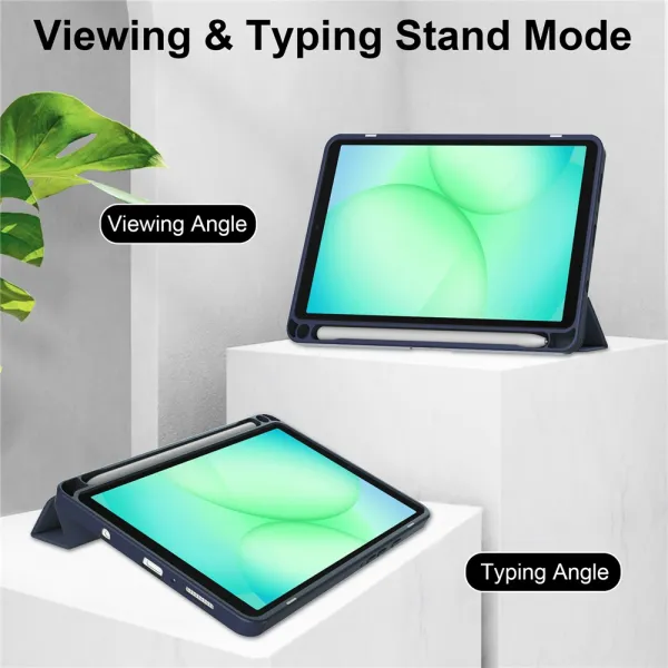 CRYSTAL Zaklápací obal pre Samsung Galaxy Tab A11 tmavomodrý