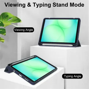 CRYSTAL Zaklápací obal pre Samsung Galaxy Tab A11 tmavomodrý