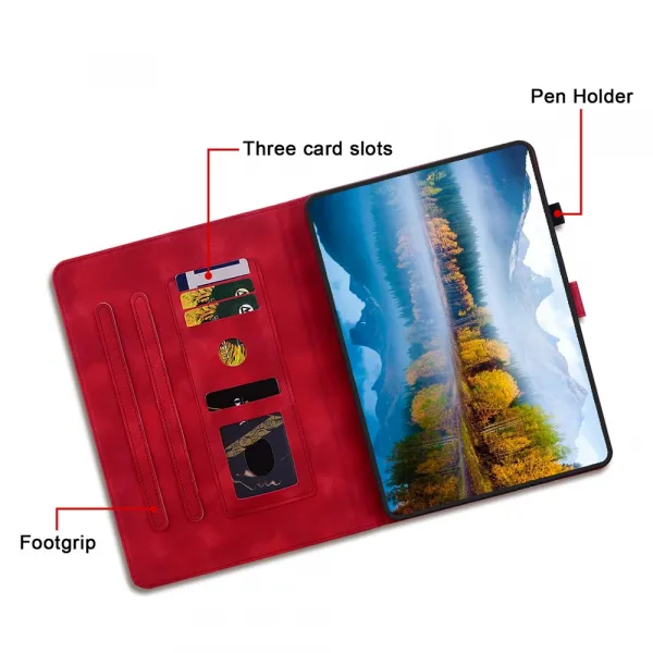 ART LILY Zaklápacie puzdro pre Samsung Galaxy Tab S9 FE / Tab S10 FE / Tab S10 Lite červené