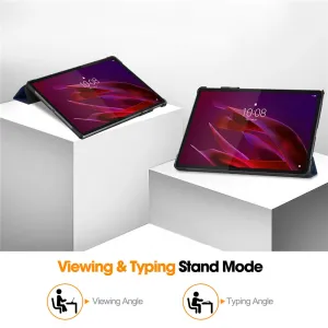 LEATHER Zaklápací kryt pre Lenovo Yoga Tab 11.1 modrý