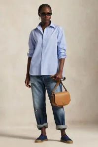 Bavlnená košeľa Polo Ralph Lauren Long Sleeve Light Shirt modrá farba, voľný strih, s klasickým golierom, 211968220