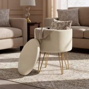 Ak furniture Taburet Lili s úložným prostorem kašmírový
