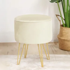 Ak furniture Taburet Lili s úložným prostorem kašmírový