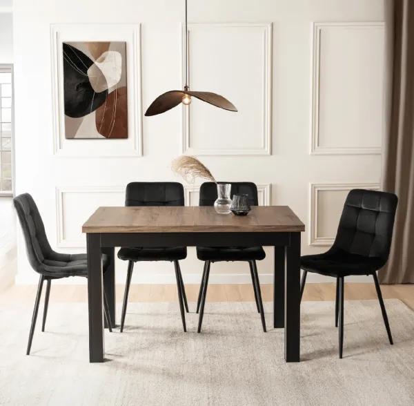 JAKS Rozkladací stôl Skubi čierny 120 - 160 cm orech