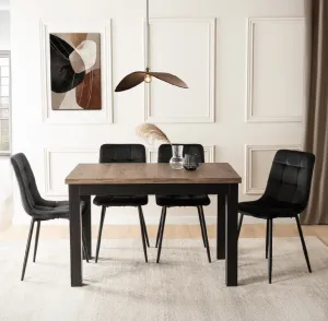 JAKS Rozkladací stôl Skubi čierny 120 - 160 cm orech