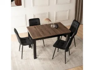 JAKS Rozkladací stôl Skubi čierny 120 - 160 cm orech