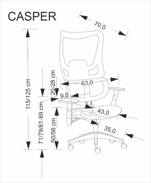 Kancelárska stolička CASPER Halmar
