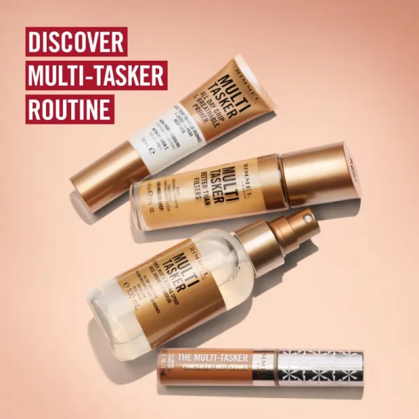 Rimmel Multi-Tasker Better Than Filters rozjasňujúca podkladová báza pre zjednotenie farebného tónu pleti odtieň 061 Tan 30 ml