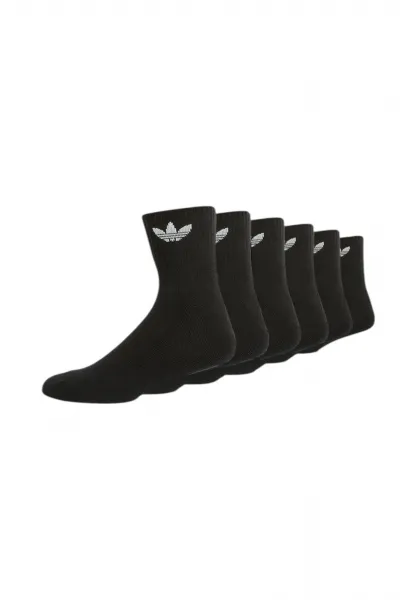 Adidas čierne ponožky, 6 párov