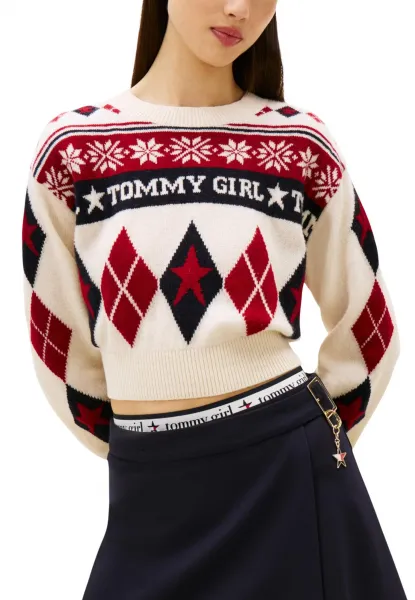 Vlnený sveter Tommy Jeans béžová farba, DW0DW22498