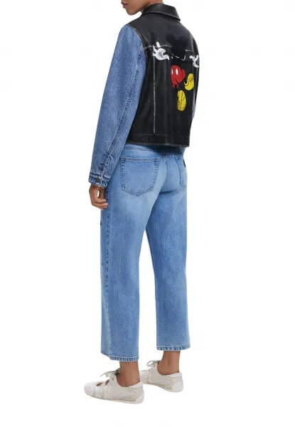 Desigual rifľová bunda s Mickey Mouse motívom