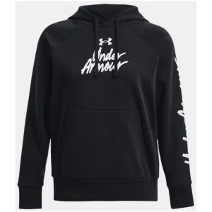 Dámska zateplená tréningová mikina s kapucňou UNDER ARMOUR UA Rival Fleece Graphic Hdy-BLK
