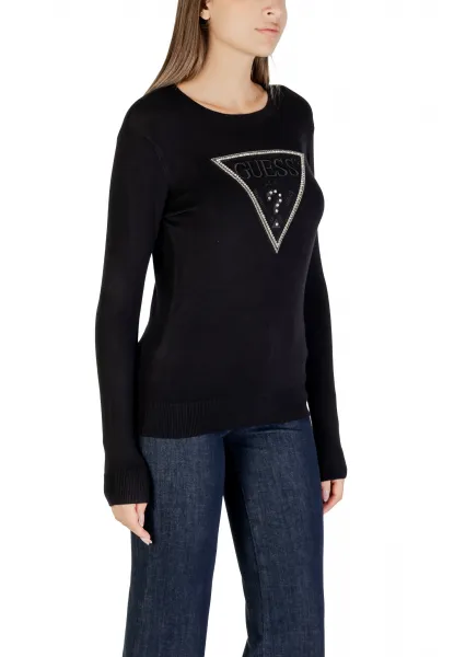 Čierny sveter Guess s logom