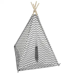 Detský stan-teepee, sivá/biela/vzor, ETENT
