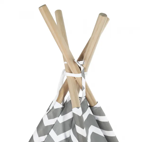 Detský stan-teepee, sivá/biela/vzor, ETENT