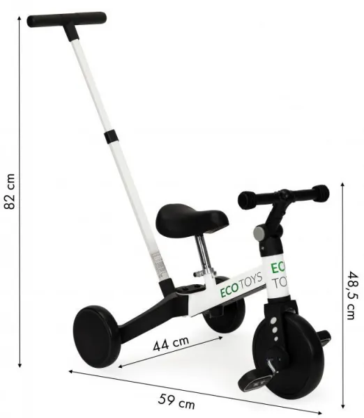TrojkolkasvodiacoutyčouvbielejfarbeEcotoys