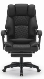 ErgonomickákancelárskastoličkaHC-1031zekokožespodnožkou-čierna