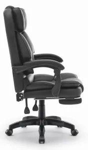 ErgonomickákancelárskastoličkaHC-1031zekokožespodnožkou-čierna