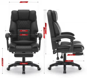 ErgonomickákancelárskastoličkaHC-1031zekokožespodnožkou-čierna