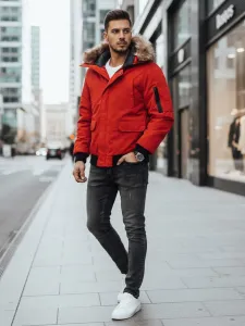Trendy pánska červená bunda