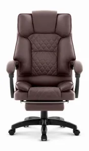 ErgonomickákancelárskastoličkaHC-1031zekokožespodnožkou-hnedá
