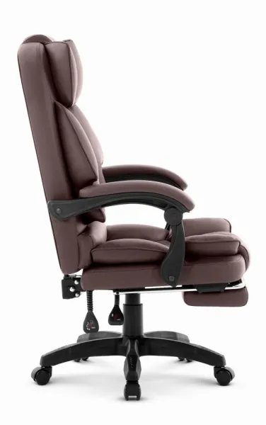 ErgonomickákancelárskastoličkaHC-1031zekokožespodnožkou-hnedá